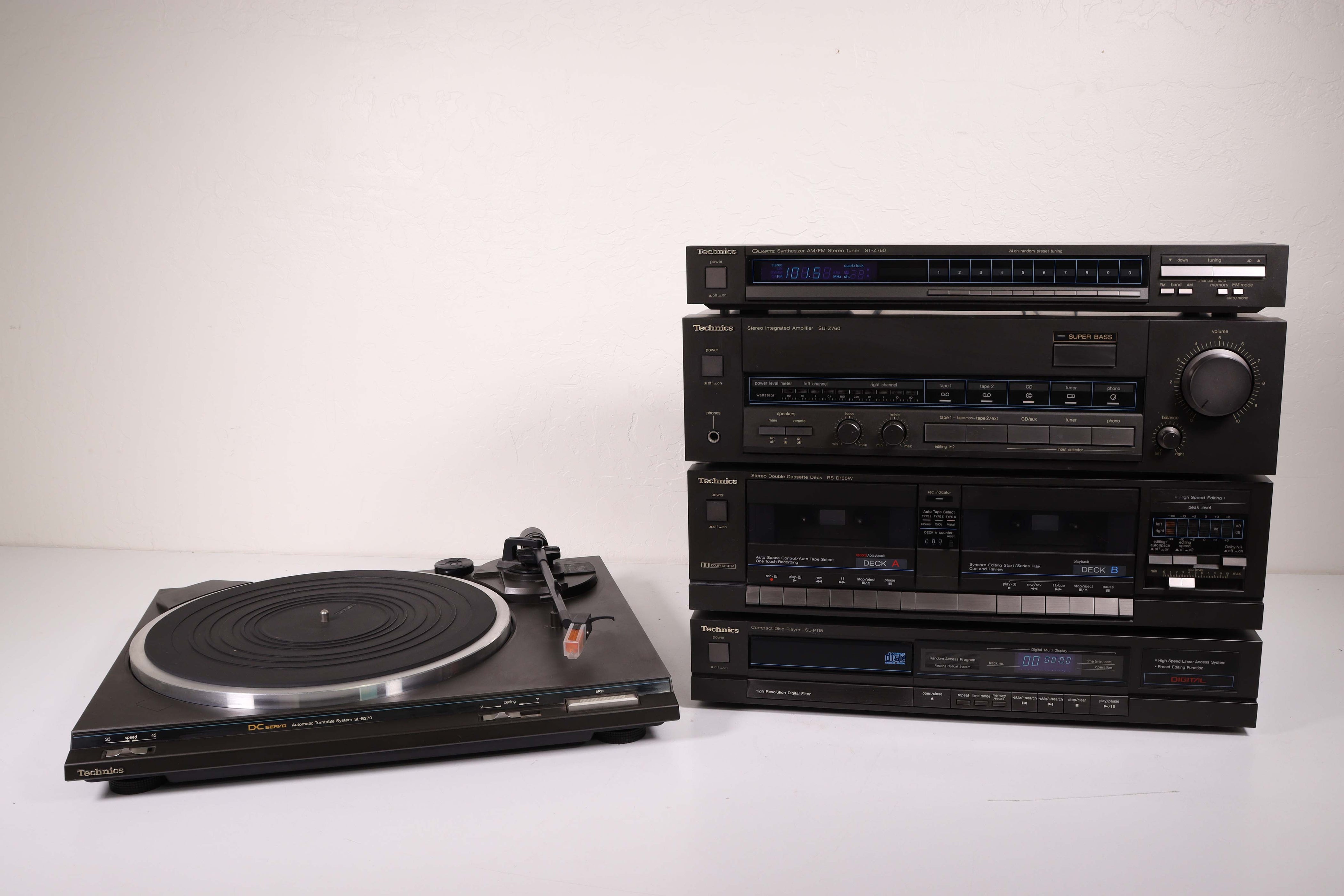 Technics Complete Vintage Home Audio Stereo System Turntable Cassette ...