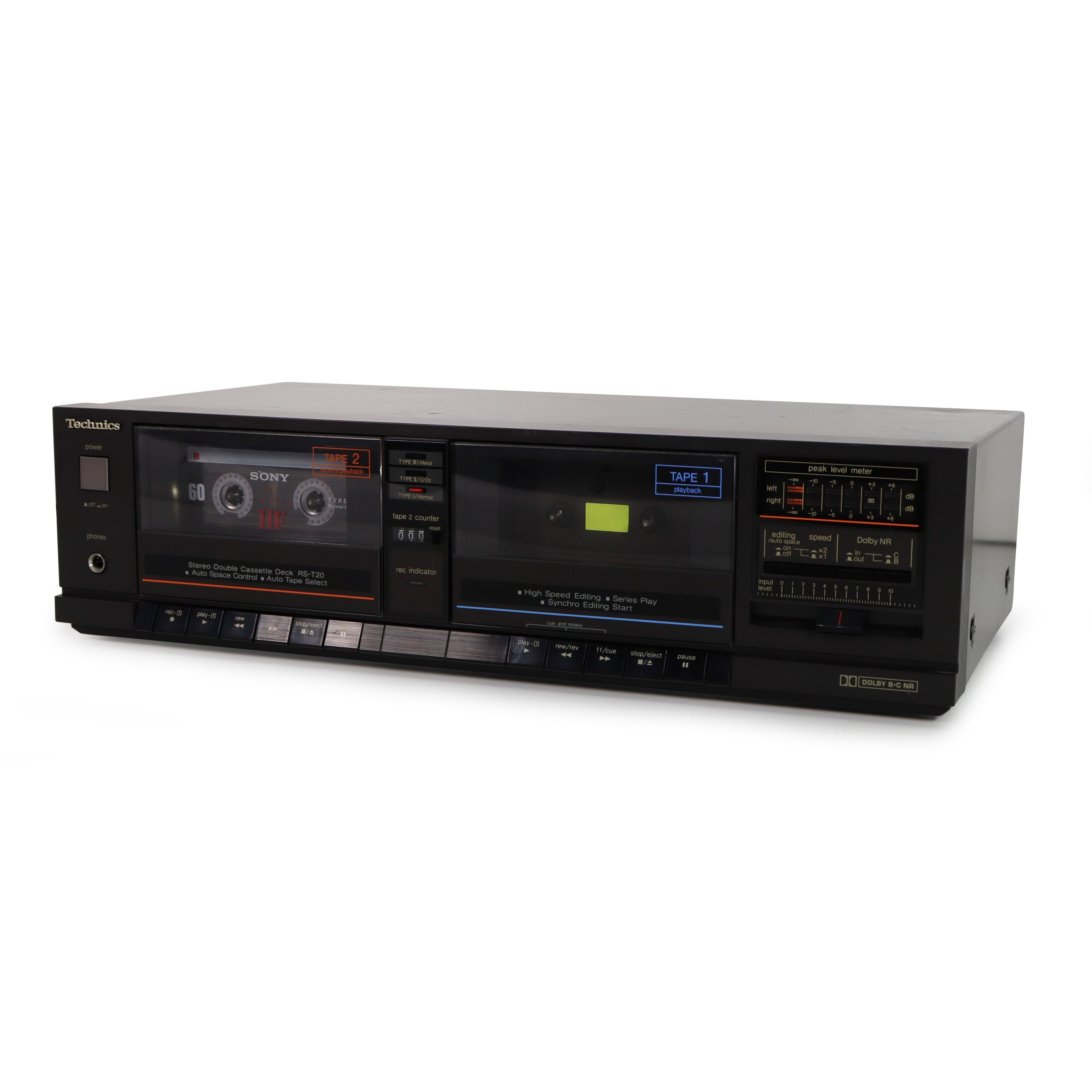 Technics RS T Dual Deck Cassette Player with Auto Tape Select
