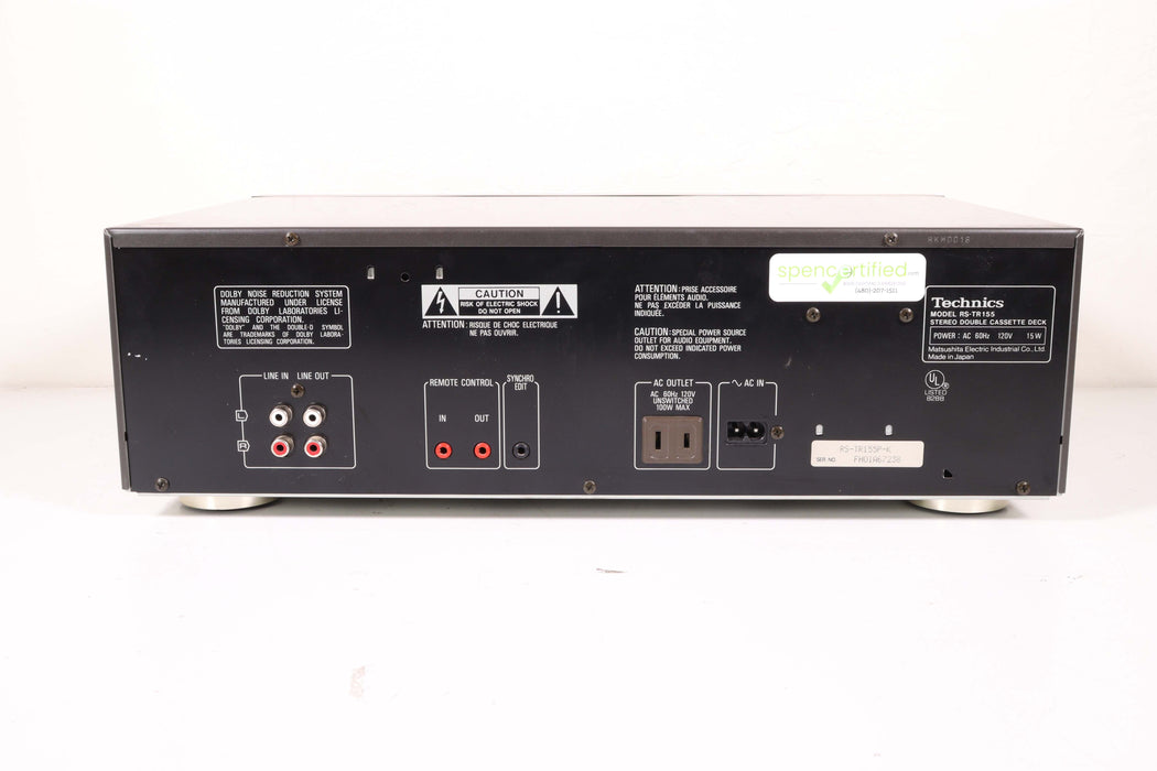 Technics RS-TR155 Double Cassette Deck Player Recorder Unit-Electronics-SpenCertified-vintage-refurbished-electronics