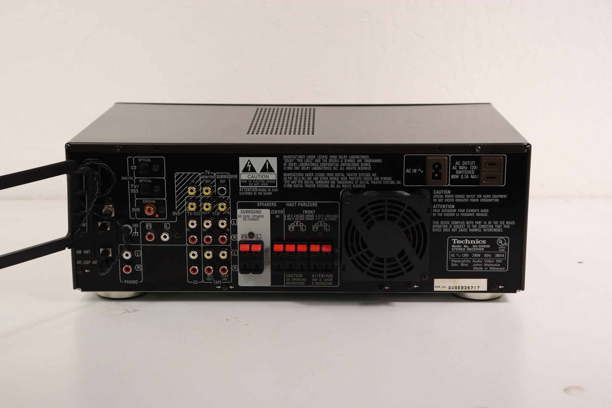 Technics SADX930 AV Control Stereo Builtin Digital Surround Decoder