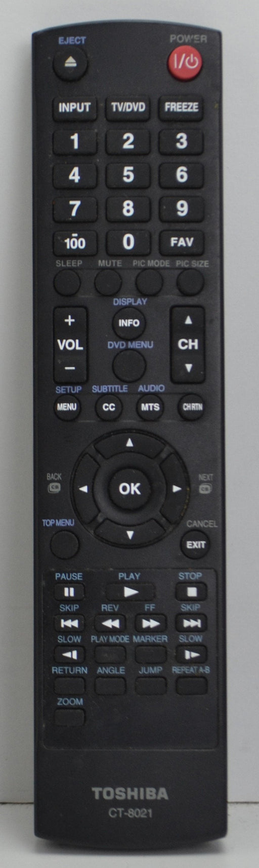 Toshiba CT-8021 DVD Player Remote Control-Remote-SpenCertified-refurbished-vintage-electonics