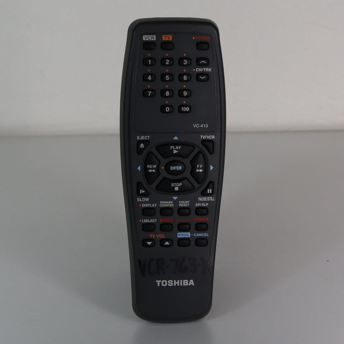 Toshiba VC-413 Remote Control (permanent writing on the front)-Remote Controls-SpenCertified-vintage-refurbished-electronics