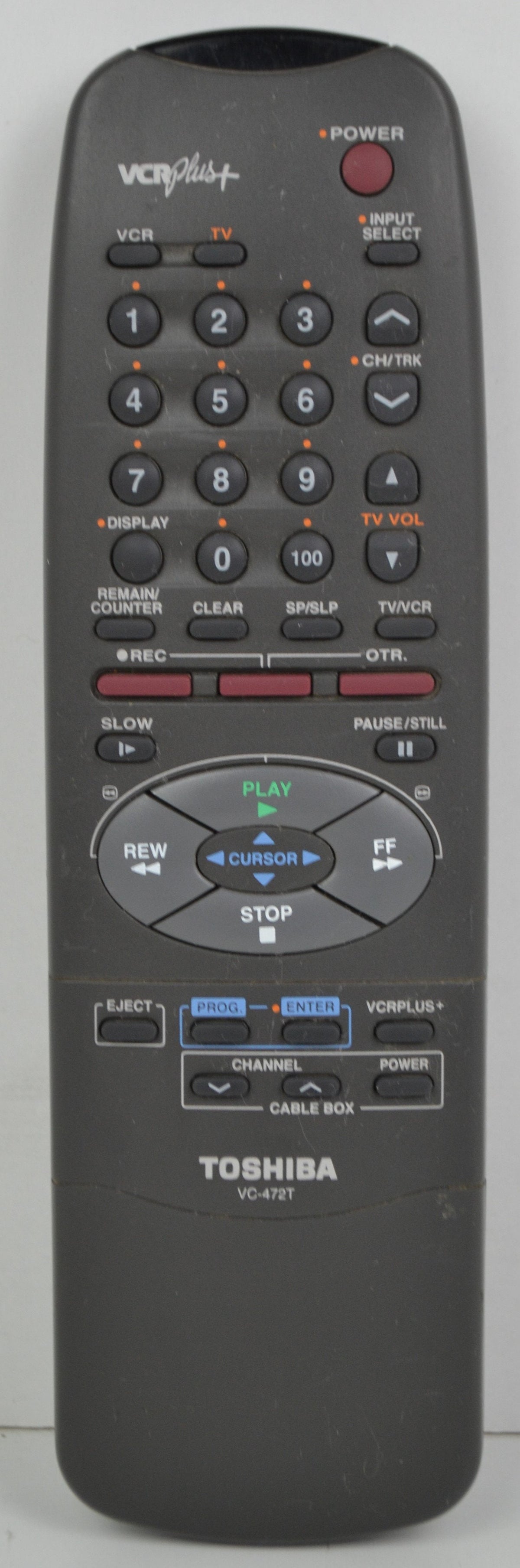 Toshiba VC-472T VCR VHS Player Remote Control — SpenCertified