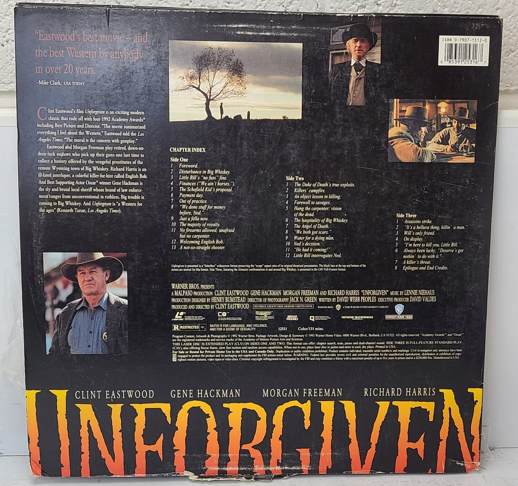 Unforgiven with Clint Eastwood LaserDisc Movie