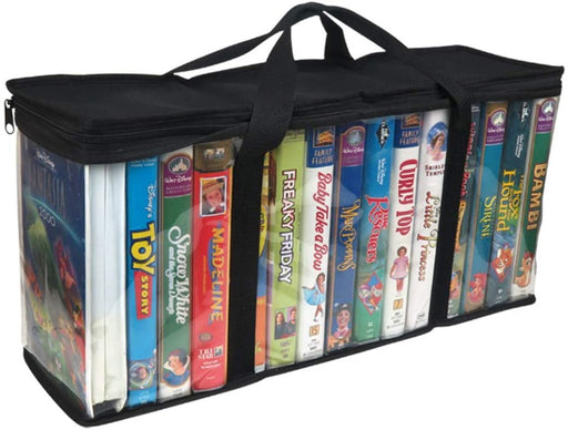 VHS Clear Storage Bag Movie Organizer Video Tape Handles Moistureproof Dustproof-Electronics-SpenCertified-vintage-refurbished-electronics