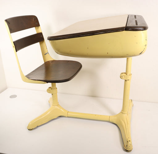 Vintage Children's School Desk Tan and Brown (FREE SHIPPING)-Desks-SpenCertified-vintage-refurbished-electronics