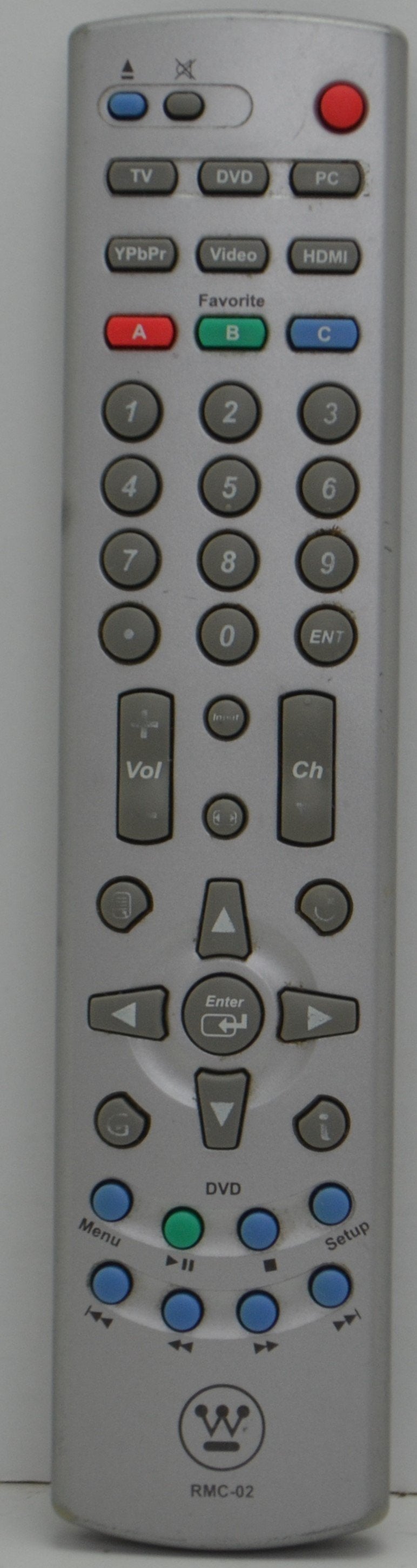 Remote Control Rmc12962 Westinghouse RMC-02 DVD / TV / and PC Remote Control — SpenCertified