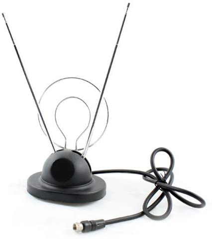Wideskall Wideskall Universal Indoor Rabbit Ear TV Antenna for HDTV Ready VHF UHF Dual Loop Coaxial-Electronics-SpenCertified-vintage-refurbished-electronics