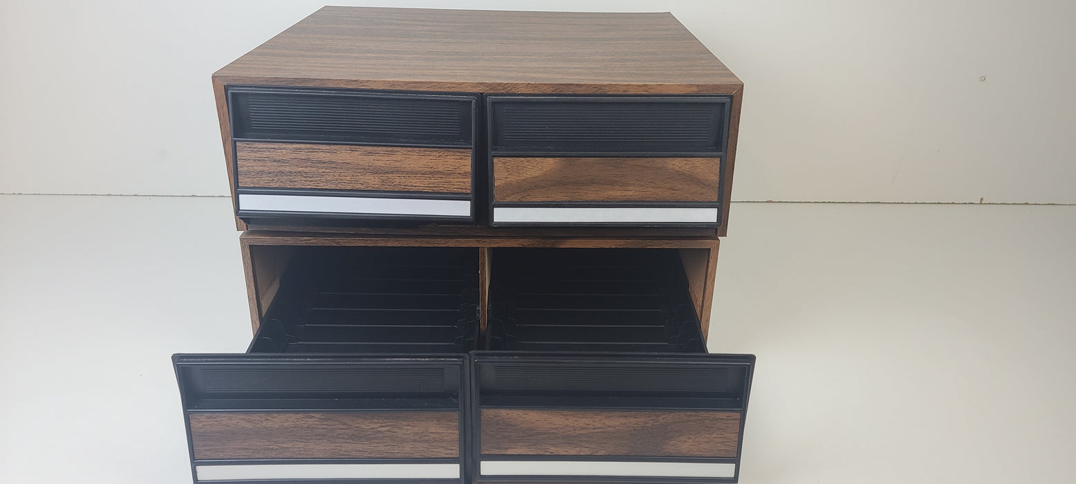 Wood Panel VCR VHS Tape Organizer Holder-Electronics-SpenCertified-refurbished-vintage-electonics