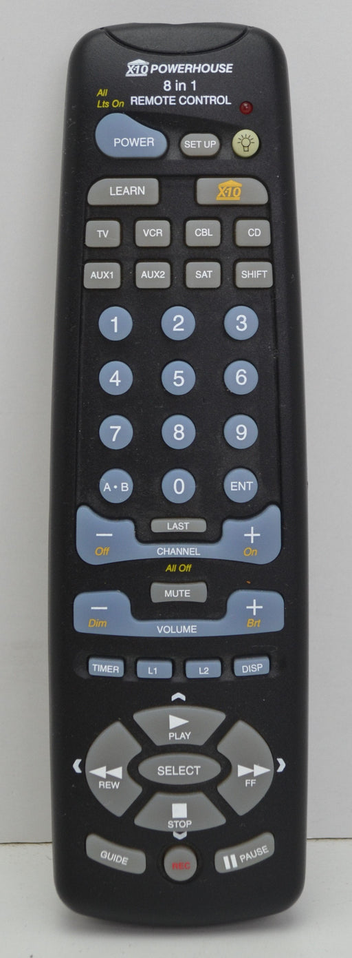 X-10 PowerHouse 8 in 1 Audio Video System Remote Control PUR08 UR24A-Remote-SpenCertified-refurbished-vintage-electonics