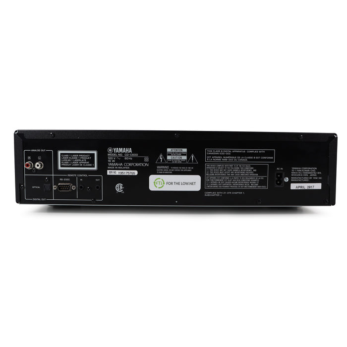 Yamaha CD-C600 5-Disc Carousel CD Changer-Electronics-SpenCertified-refurbished-vintage-electonics