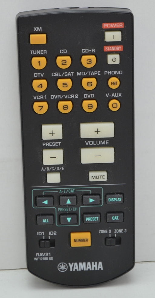 Yamaha RAV21 WF12180 Audio Video Receiver Remote Control RX-V1600 RX-V2600 HTR5990-Remote-SpenCertified-refurbished-vintage-electonics